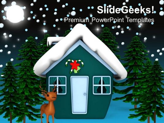 Night Scene Of Christmas Holidays PowerPoint Templates Ppt Backgrounds For Slides 1212 Night Scene Of Christmas Holidays PowerPoint Templates Ppt Backgrounds For Slides 1212