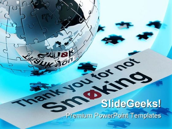 Not Smoking Globe PowerPoint Template 1110 Not Smoking Globe PowerPoint Template 1110