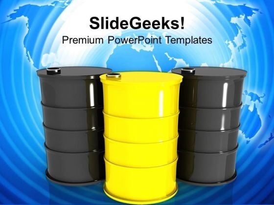 Oil Barrels And Drum Containers PowerPoint Templates Ppt Backgrounds For Slides 0213
