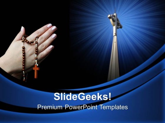Old Hands Praying Church PowerPoint Templates And PowerPoint Themes 0812