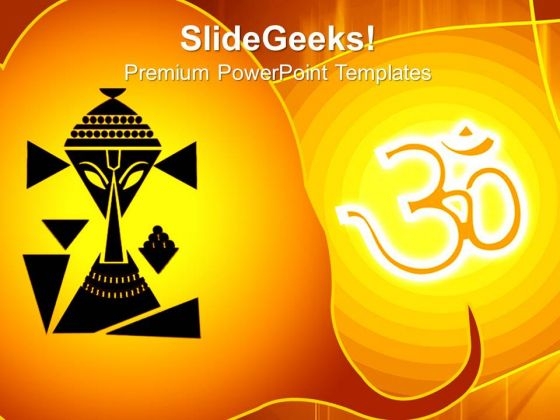 Om And Ganesha On Leaf Hinduism PowerPoint Templates And PowerPoint Themes 0712 Om And Ganesha On Leaf Hinduism PowerPoint Templates And PowerPoint Themes 0712