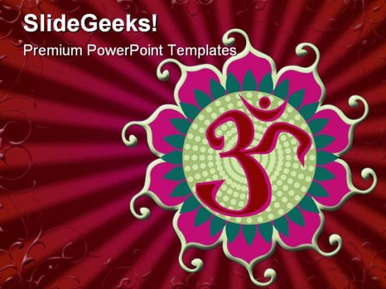 Om Religion PowerPoint Template 0610 Om Religion PowerPoint Template 0610