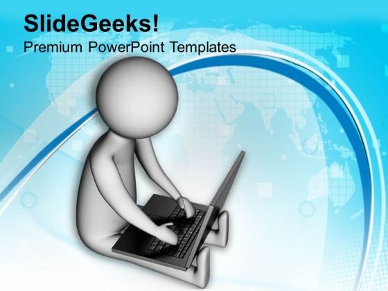 One Laptop Can Give More Results PowerPoint Templates Ppt Backgrounds For Slides 0713