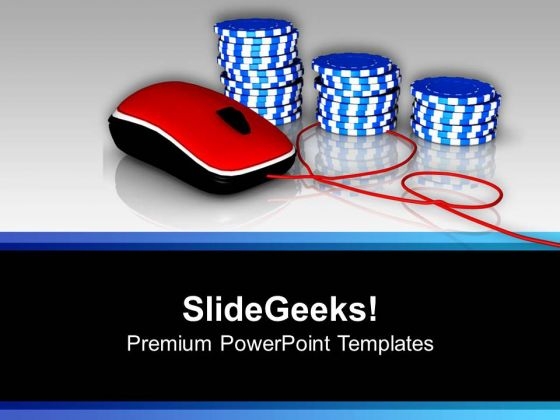 Online Gambling Poker Chips PowerPoint Templates Ppt Backgrounds For Slides 0313