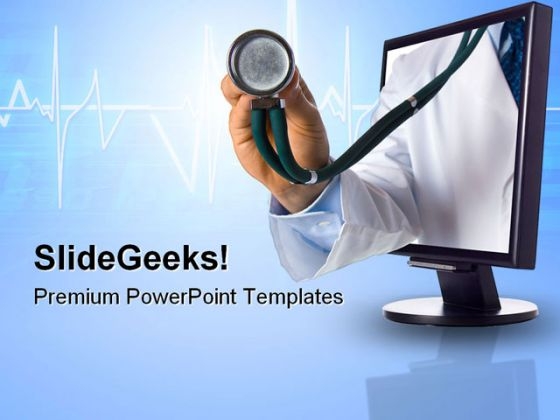 Online Health Checkup Internet PowerPoint Themes And PowerPoint Slides 0411