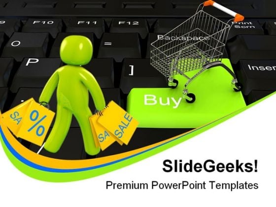 Online Shopping People PowerPoint Template 0910 Online Shopping People PowerPoint Template 0910