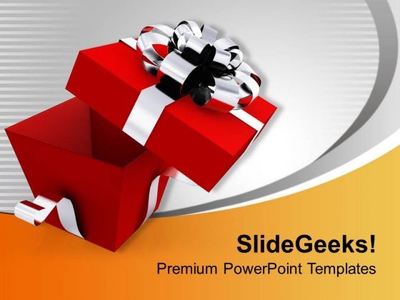 Open Elegant Gift Box PowerPoint Templates Ppt Backgrounds For Slides 0113