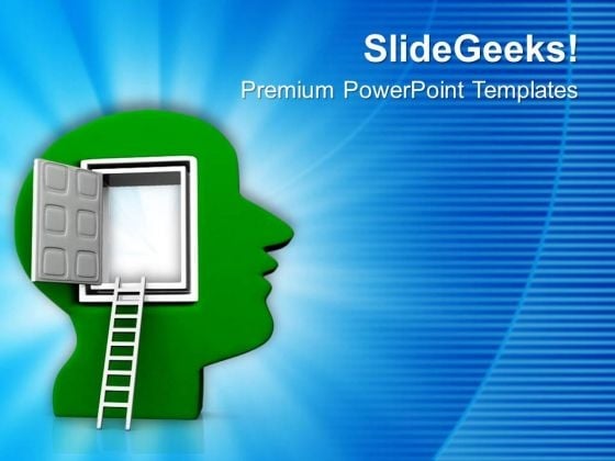 open_human_brain_with_ladder_powerpoint_templates_ppt_backgrounds_for_slides_0713_title