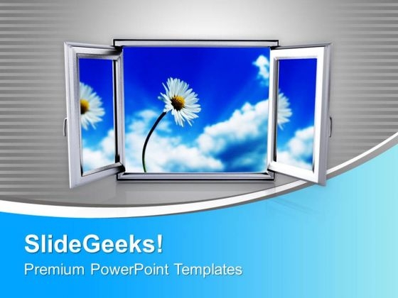 Open Window With Floral Background Nature PowerPoint Templates Ppt Backgrounds For Slides 0313 Open Window With Floral Background Nature PowerPoint Templates Ppt Backgrounds For Slides 0313