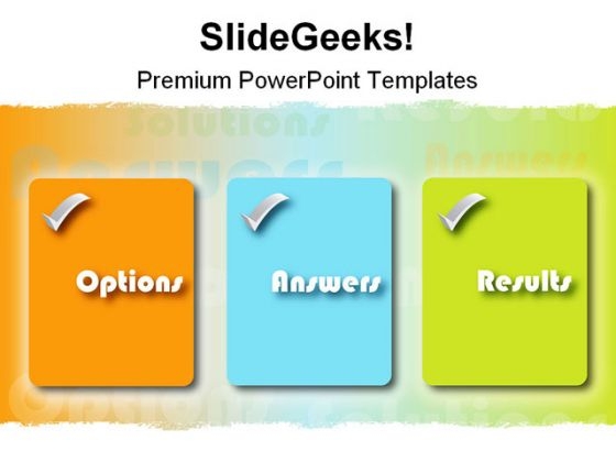 Option Answers Results Business PowerPoint Template 0910 Option Answers Results Business PowerPoint Template 0910