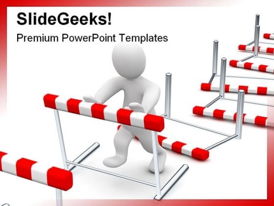 Overcome Hurdles Business PowerPoint Template 0810 Overcome Hurdles Business PowerPoint Template 0810