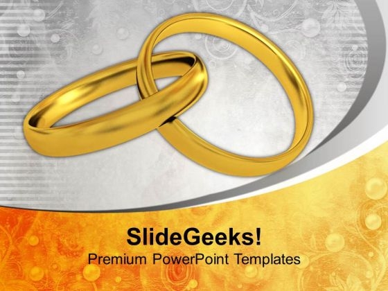 Pair Of Golden Rings Wedding PowerPoint Templates Ppt Backgrounds For Slides 0113 Pair Of Golden Rings Wedding PowerPoint Templates Ppt Backgrounds For Slides 0113