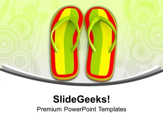 Pair Of Striped Sandals Beachwear PowerPoint Templates Ppt Backgrounds For Slides 0213 Pair Of Striped Sandals Beachwear PowerPoint Templates Ppt Backgrounds For Slides 0213