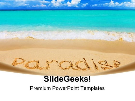 Paradise Beach PowerPoint Backgrounds And Templates 1210