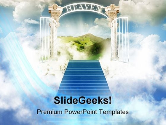 Paradise In Sky Religion PowerPoint Themes And PowerPoint Slides 0411