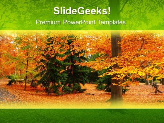 Park With Green And Yellow Tree PowerPoint Templates Ppt Backgrounds For Slides 0613 Park With Green And Yellow Tree PowerPoint Templates Ppt Backgrounds For Slides 0613