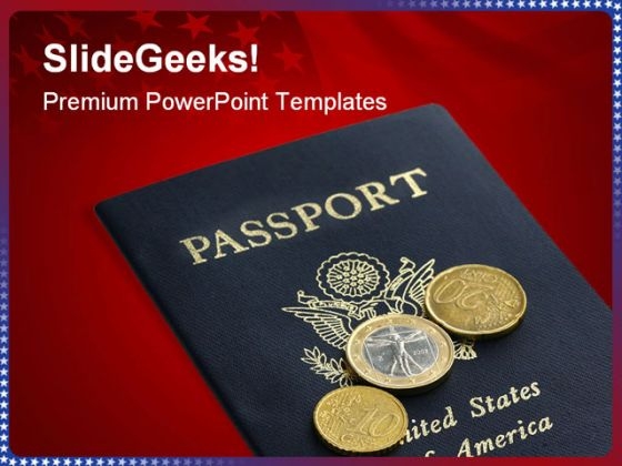 Passport Americana PowerPoint Template 1010 Passport Americana PowerPoint Template 1010