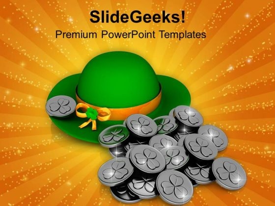 Patricks Hat And Silver Coins Symbol Of Wealth PowerPoint Templates Ppt Backgrounds For Slides 0313 Patricks Hat And Silver Coins Symbol Of Wealth PowerPoint Templates Ppt Backgrounds For Slides 0313