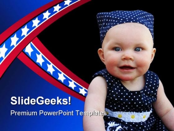 Patriotic Baby Americana PowerPoint Template 0910 Patriotic Baby Americana PowerPoint Template 0910