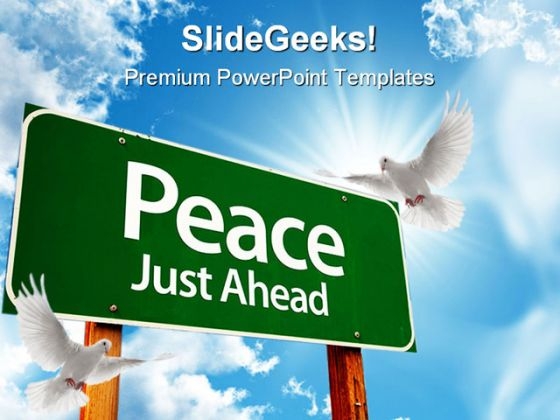Peace Just Ahead Metaphor PowerPoint Templates And PowerPoint Backgrounds 0811 Peace Just Ahead Metaphor PowerPoint Templates And PowerPoint Backgrounds 0811