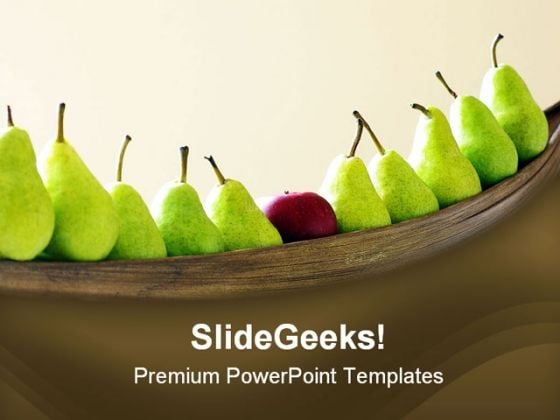 Pears And Apple Standout Food PowerPoint Template 1110