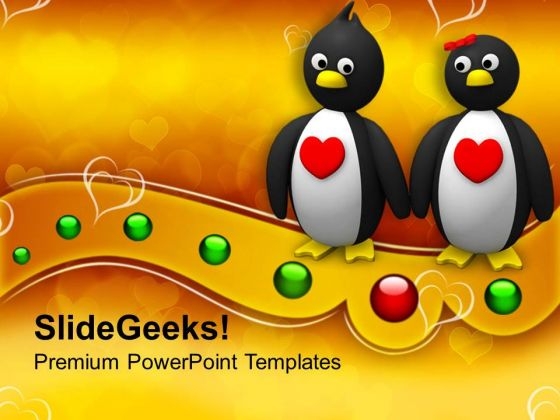 Penguin Couple Holding Hands Animal PowerPoint Templates Ppt Backgrounds For Slides 0213 Penguin Couple Holding Hands Animal PowerPoint Templates Ppt Backgrounds For Slides 0213