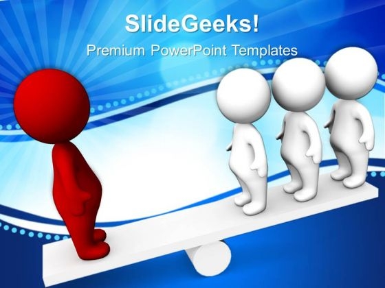 People On Seesaw Teamwork PowerPoint Templates And PowerPoint Themes 0612