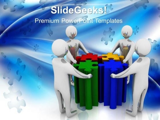 People With Puzzle Teamwork PowerPoint Templates And PowerPoint Themes 1012 People With Puzzle Teamwork PowerPoint Templates And PowerPoint Themes 1012