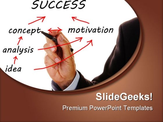 Person Showing Success Chart Business PowerPoint Themes And PowerPoint Slides 0411