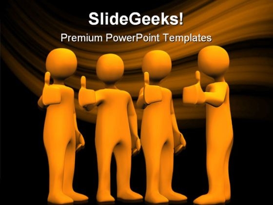 Person Showing Thumbs Up Business PowerPoint Themes And PowerPoint Slides 0411