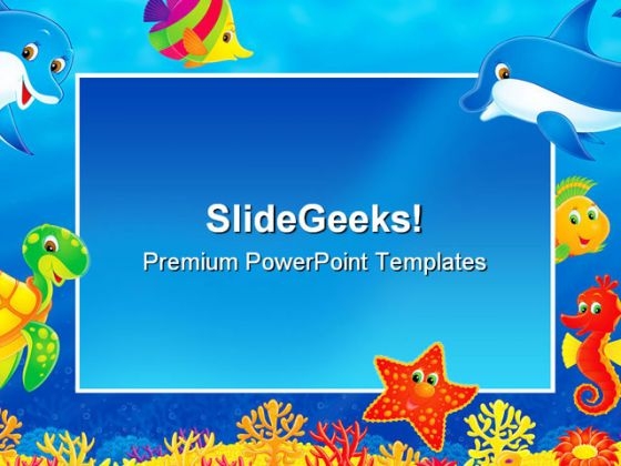 Photo Frame Animals PowerPoint Template 0910 - PowerPoint Themes