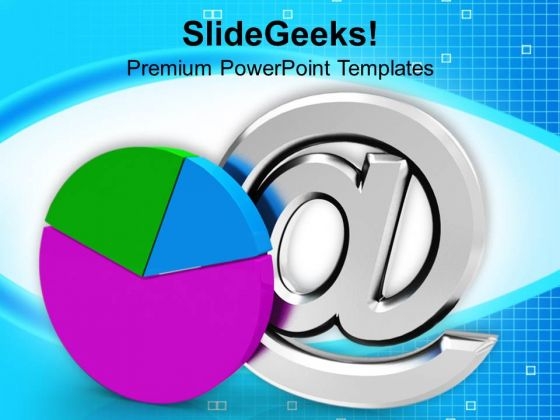 Pie Chart With E Mail Sign Internet PowerPoint Templates Ppt Backgrounds For Slides 0213