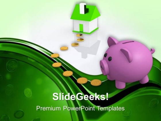 Piggy Bank And House Finance PowerPoint Templates And PowerPoint Themes 1012 Piggy Bank And House Finance PowerPoint Templates And PowerPoint Themes 1012