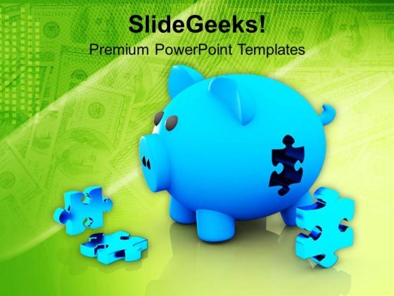 Piggy Bank And Puzzles Jigsaw Savings PowerPoint Templates Ppt Backgrounds For Slides 0213 Piggy Bank And Puzzles Jigsaw Savings PowerPoint Templates Ppt Backgrounds For Slides 0213