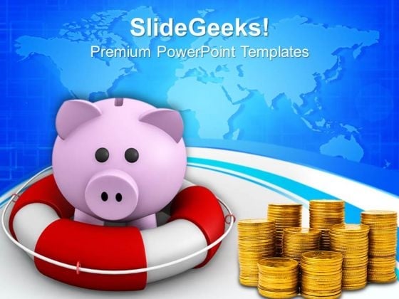 Piggy Bank In Lifesaver Savings Concept PowerPoint Templates Ppt Backgrounds For Slides 0113 Piggy Bank In Lifesaver Savings Concept PowerPoint Templates Ppt Backgrounds For Slides 0113