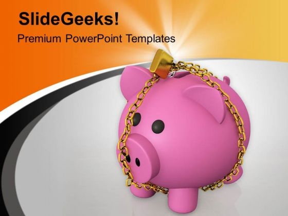 Piggy Bank Locked With Chain PowerPoint Templates Ppt Backgrounds For Slides 0713 Piggy Bank Locked With Chain PowerPoint Templates Ppt Backgrounds For Slides 0713