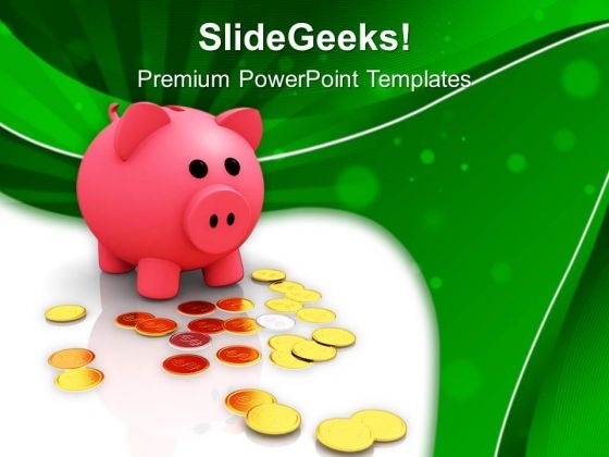 Piggy Bank Money Box With British Coins PowerPoint Templates Ppt Backgrounds For Slides 0213 Piggy Bank Money Box With British Coins PowerPoint Templates Ppt Backgrounds For Slides 0213