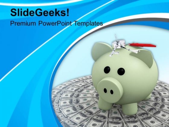 Piggy Bank On Dollar Money Savings PowerPoint Templates Ppt Backgrounds For Slides 0113 Piggy Bank On Dollar Money Savings PowerPoint Templates Ppt Backgrounds For Slides 0113