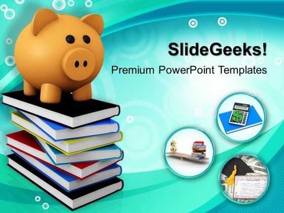 Piggy Bank With Books Business PowerPoint Templates And PowerPoint Themes 1012 Piggy Bank With Books Business PowerPoint Templates And PowerPoint Themes 1012