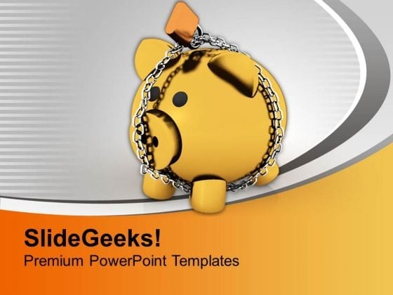Piggy Bank With Chain Lock Security PowerPoint Templates Ppt Backgrounds For Slides 0313 Piggy Bank With Chain Lock Security PowerPoint Templates Ppt Backgrounds For Slides 0313