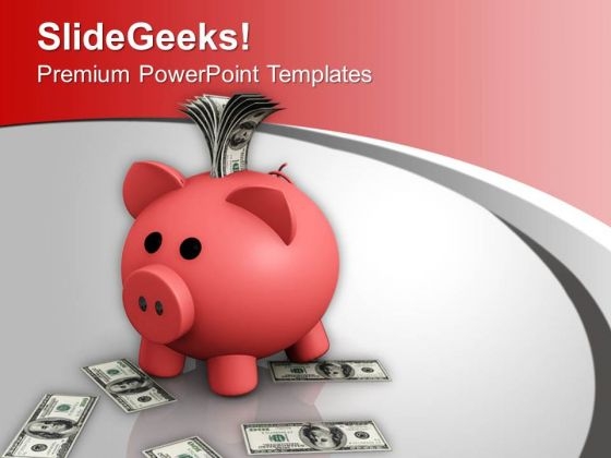 Piggy Bank With Dollar Money Future Savings PowerPoint Templates Ppt Backgrounds For Slides 0313 Piggy Bank With Dollar Money Future Savings PowerPoint Templates Ppt Backgrounds For Slides 0313
