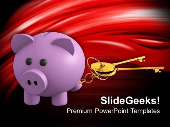 Piggy Bank With Golden Key Investment PowerPoint Templates Ppt Backgrounds For Slides 0213 Piggy Bank With Golden Key Investment PowerPoint Templates Ppt Backgrounds For Slides 0213