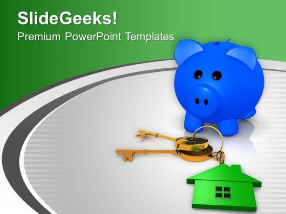 Piggy Bank With House Keys PowerPoint Templates Ppt Backgrounds For Slides 0213 Piggy Bank With House Keys PowerPoint Templates Ppt Backgrounds For Slides 0213