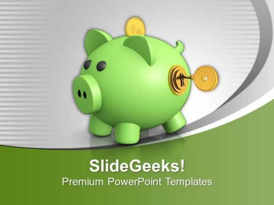 Piggy Bank With Key Closed Future PowerPoint Templates Ppt Backgrounds For Slides 0213 Piggy Bank With Key Closed Future PowerPoint Templates Ppt Backgrounds For Slides 0213