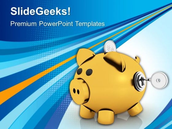 Piggy Bank With Lock And Key PowerPoint Templates Ppt Backgrounds For Slides 0113 Piggy Bank With Lock And Key PowerPoint Templates Ppt Backgrounds For Slides 0113
