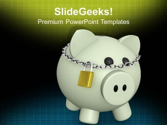 Piggy Bank With Lock Security Savings Success PowerPoint Templates Ppt Backgrounds For Slides 0113 Piggy Bank With Lock Security Savings Success PowerPoint Templates Ppt Backgrounds For Slides 0113