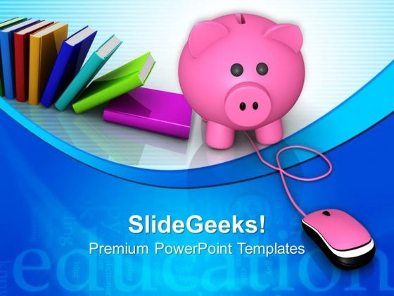 Piggy Bank With Mouse Internet PowerPoint Templates And PowerPoint Themes 0812
