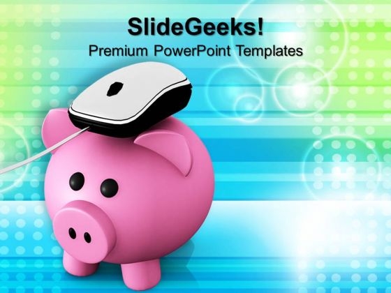 Piggy Bank With Mouse PowerPoint Templates And PowerPoint Themes 0912 Piggy Bank With Mouse PowerPoint Templates And PowerPoint Themes 0912