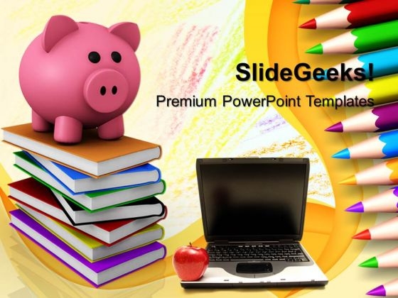 Piggy Bank With Notebook Technology PowerPoint Templates And PowerPoint Themes 1012 Piggy Bank With Notebook Technology PowerPoint Templates And PowerPoint Themes 1012