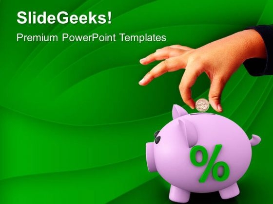 Piggy Bank With Percent Symbol Savings PowerPoint Templates Ppt Backgrounds For Slides 0113 Piggy Bank With Percent Symbol Savings PowerPoint Templates Ppt Backgrounds For Slides 0113